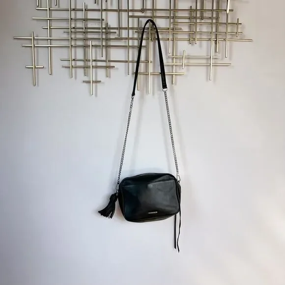 Rebecca Minkoff's M.A.B. Camera Black Leather Crossbody Purse Bag - Picture 14 of 16